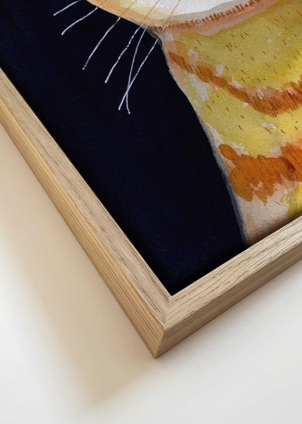 Ginger Cat - Framed canvas detail