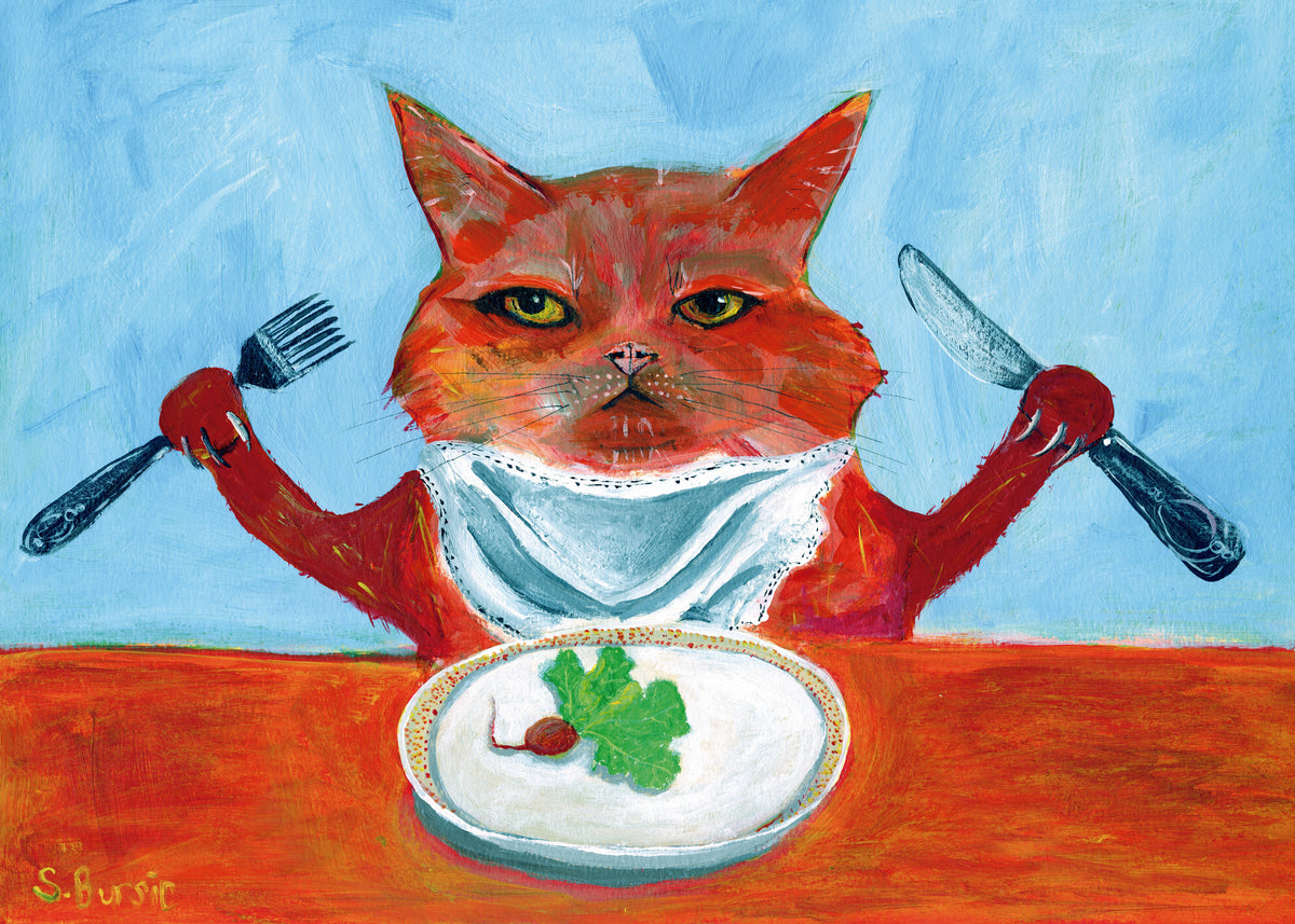 Vegan Cat - Unframed art print