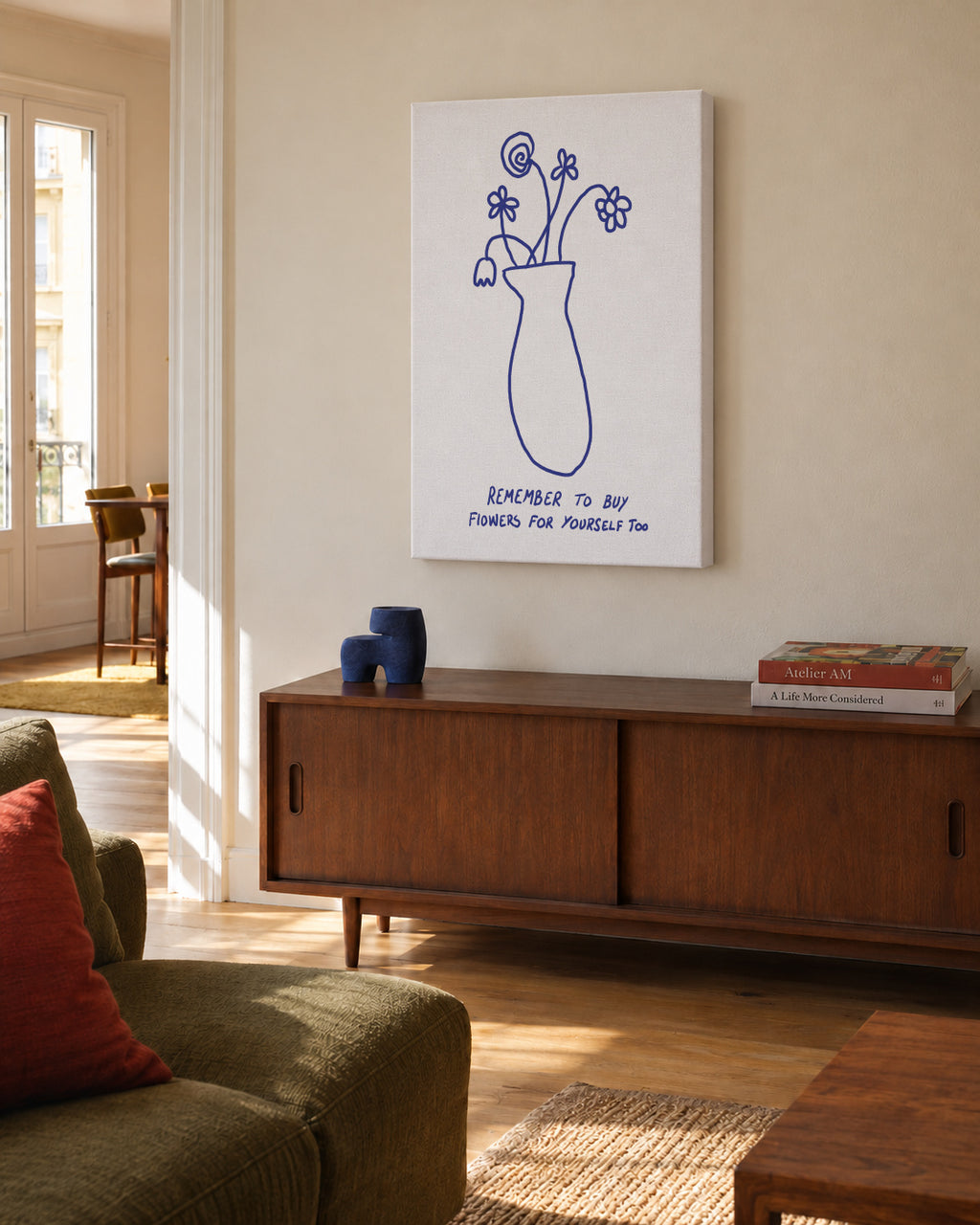 Buy Flowers for Yourself - Unframed canvas in an interior