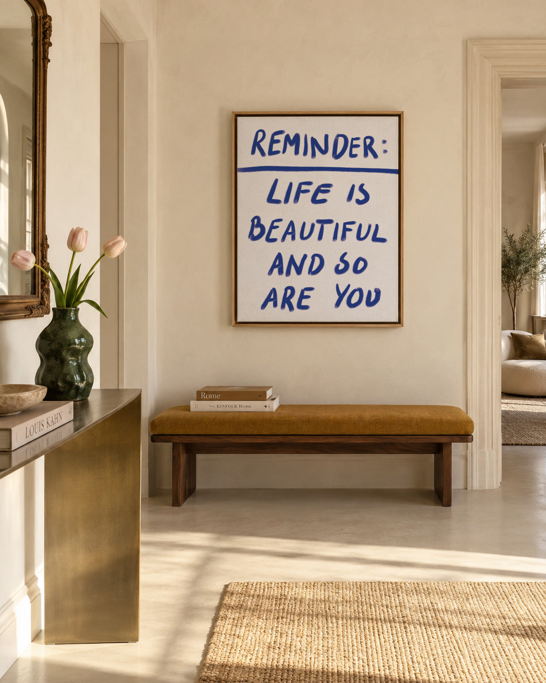 Reminder - Framed canvas in an interior