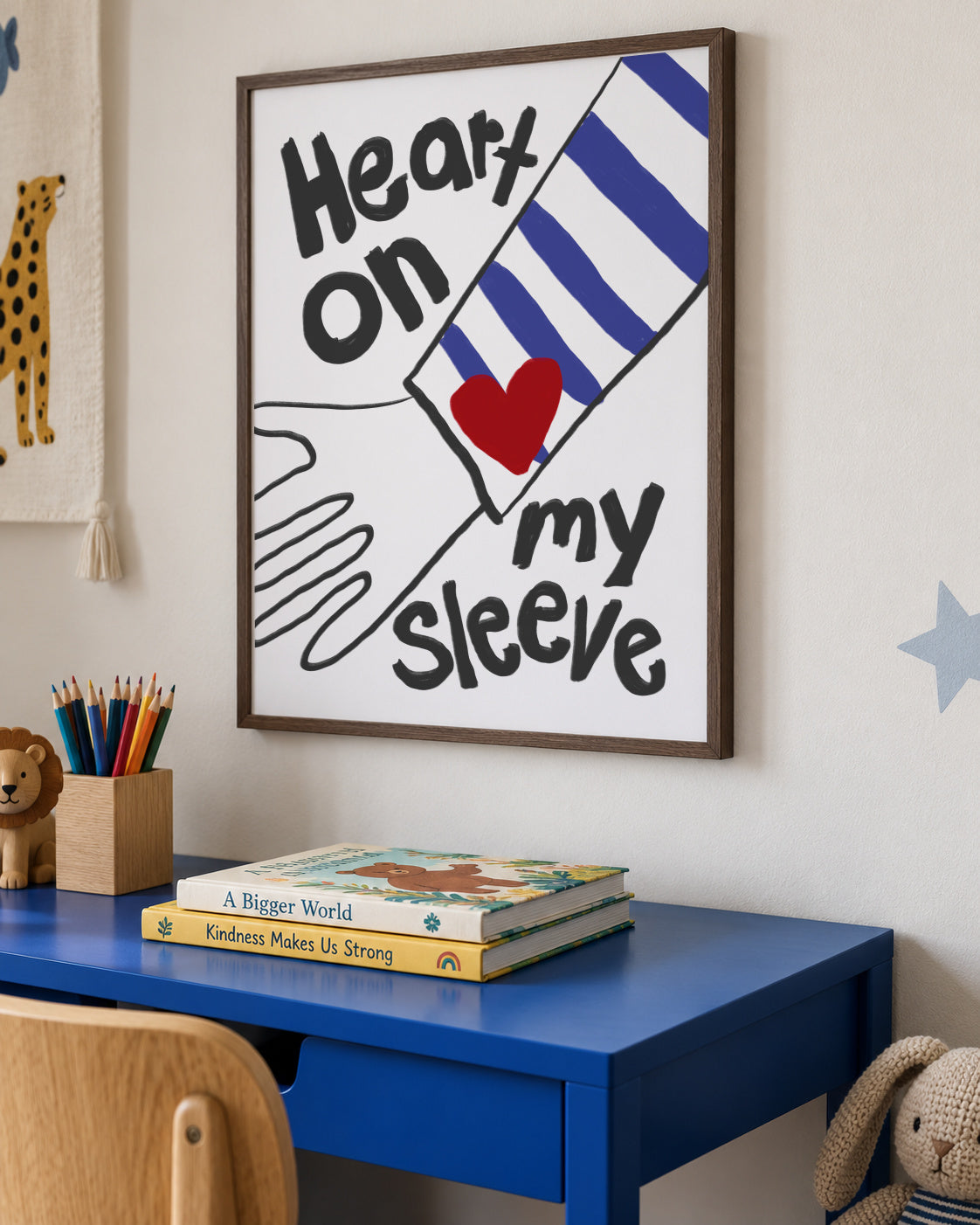 Heart On My Sleeve - Framed poster in an interior