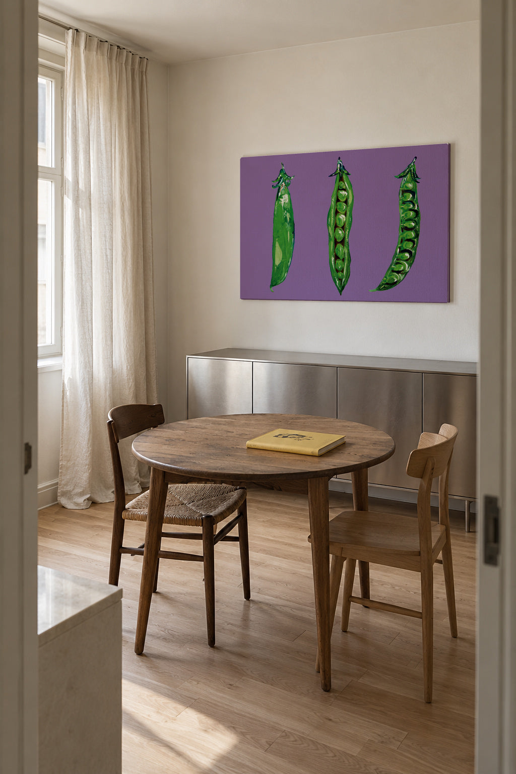 Peas In a Pod - Unframed canvas in an interior