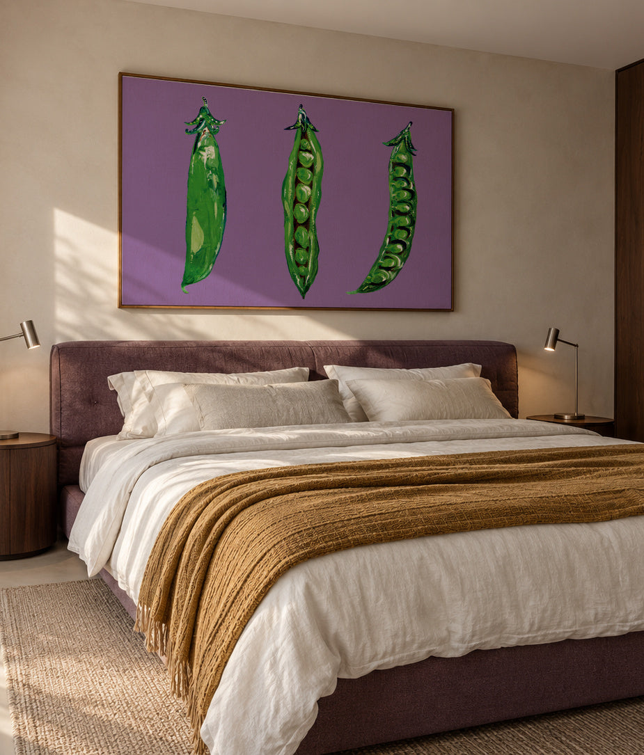 Peas In a Pod - Framed canvas in an interior