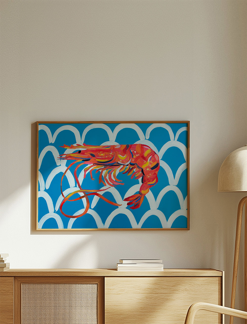 Prawn On Blue Wavey - Alice Straker