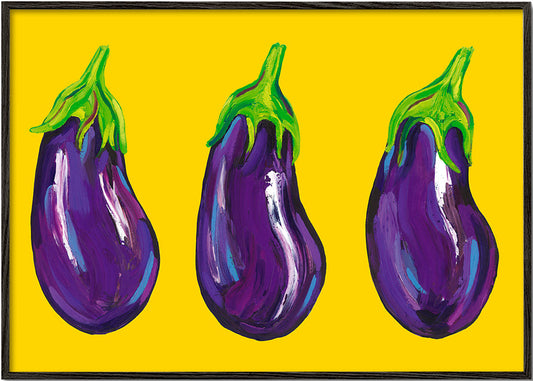 Aubergines On Yellow - Alice Straker