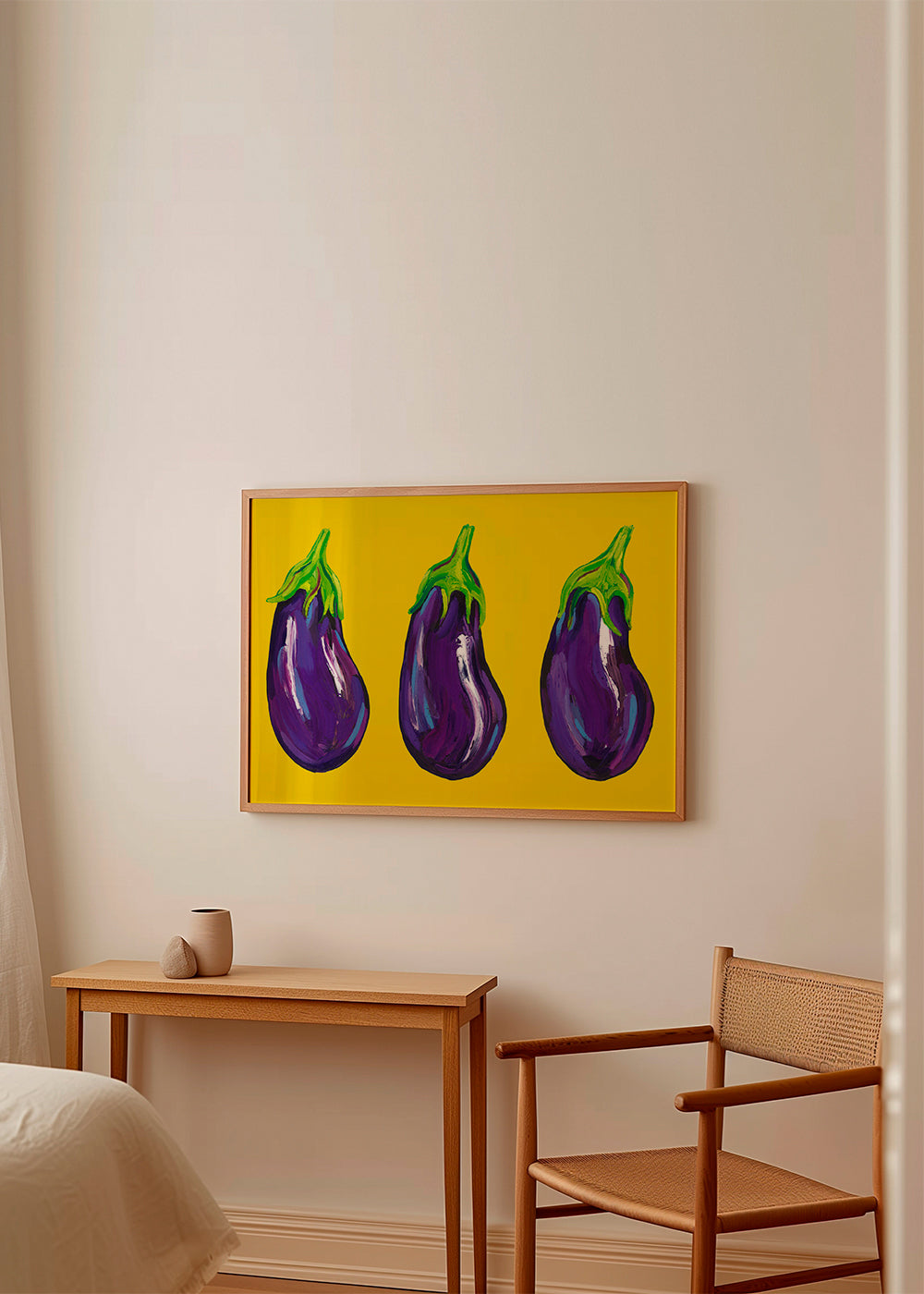 Aubergines On Yellow - Alice Straker