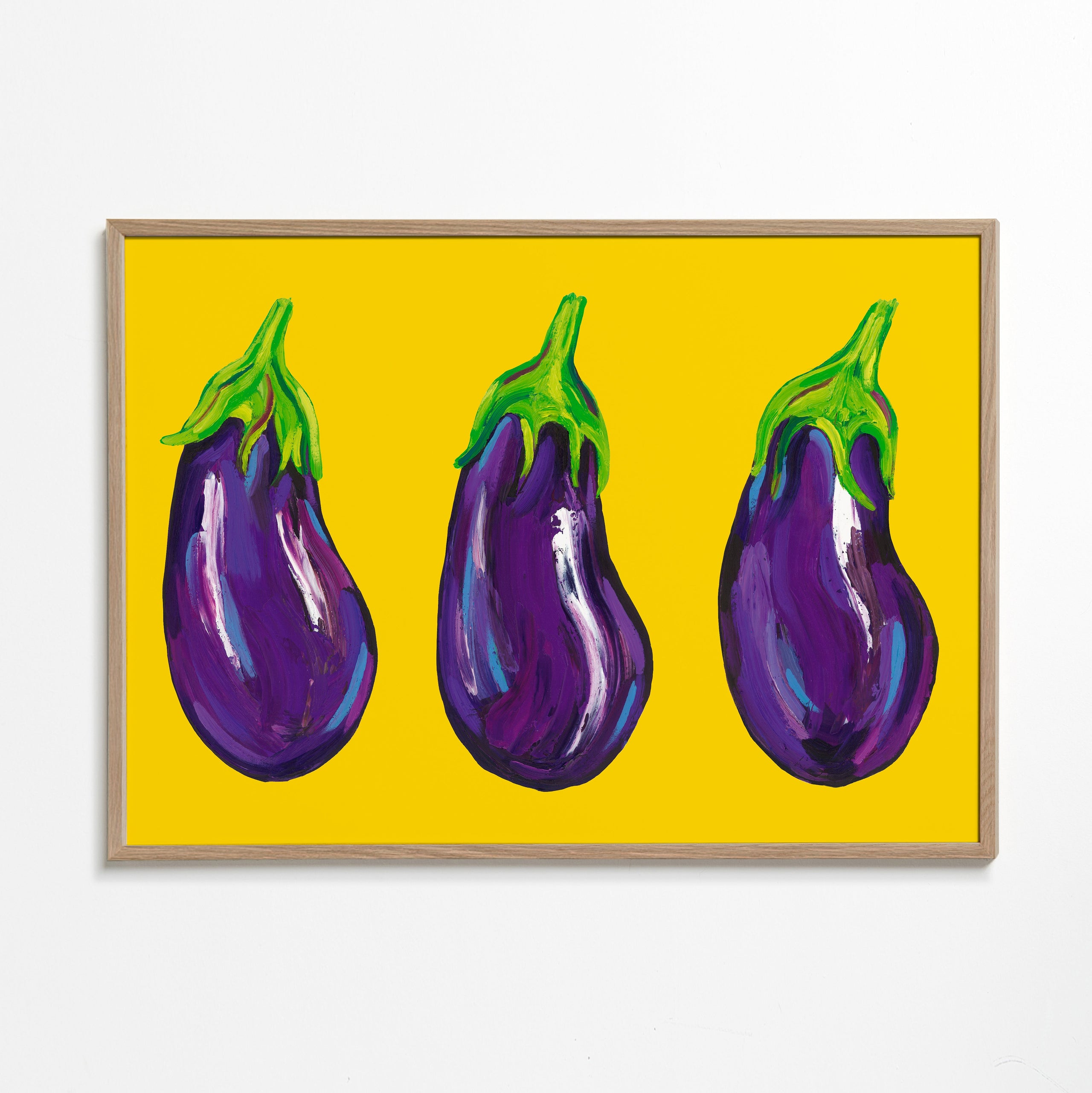 Aubergines On Yellow - Alice Straker