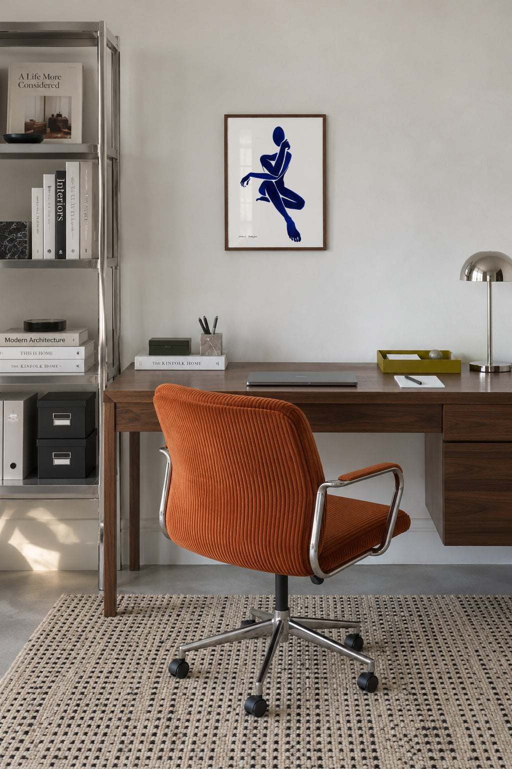 Blue Figure #2 - Framed poster in an interior