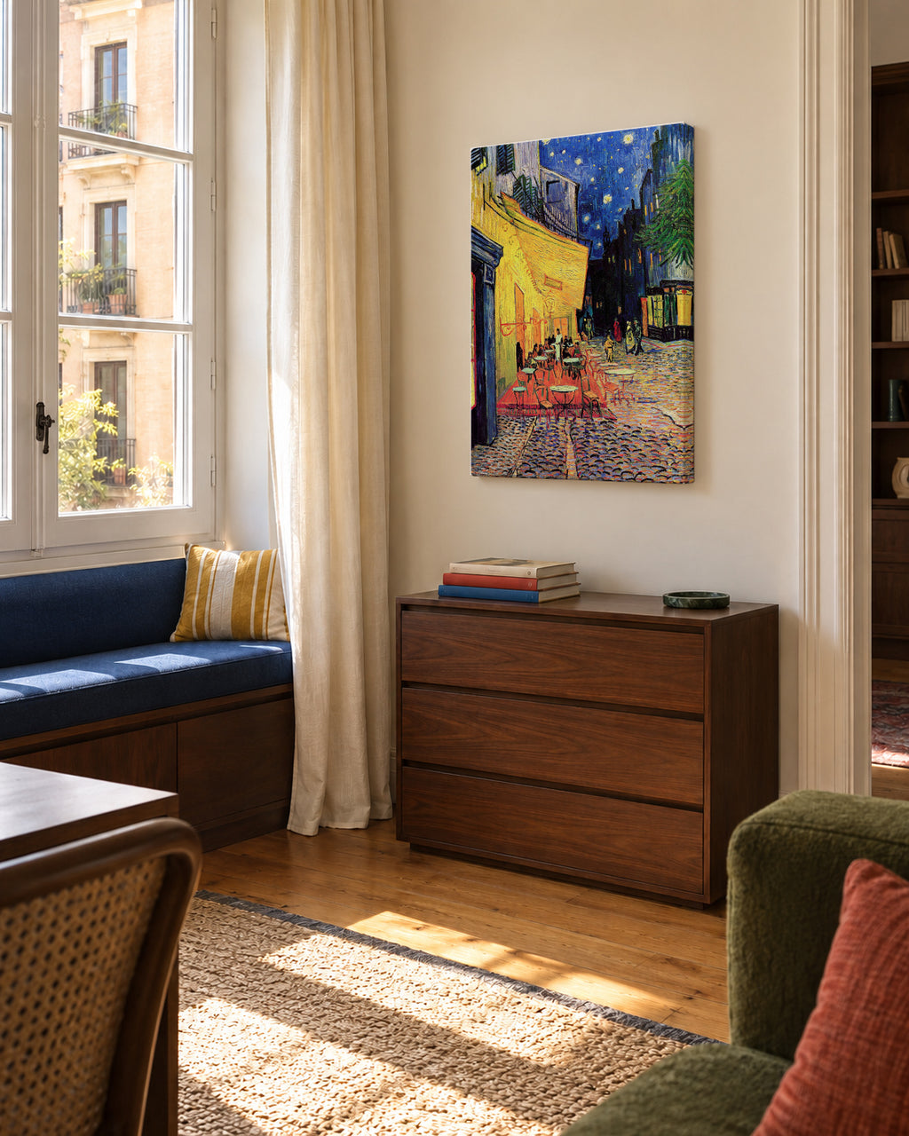 Café Terrace at Night - Van Gogh - Unframed canvas in an interior