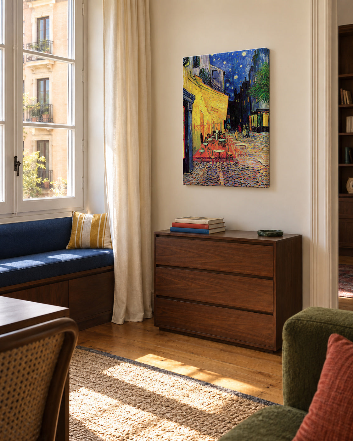 Café Terrace at Night - Van Gogh - Unframed canvas in an interior