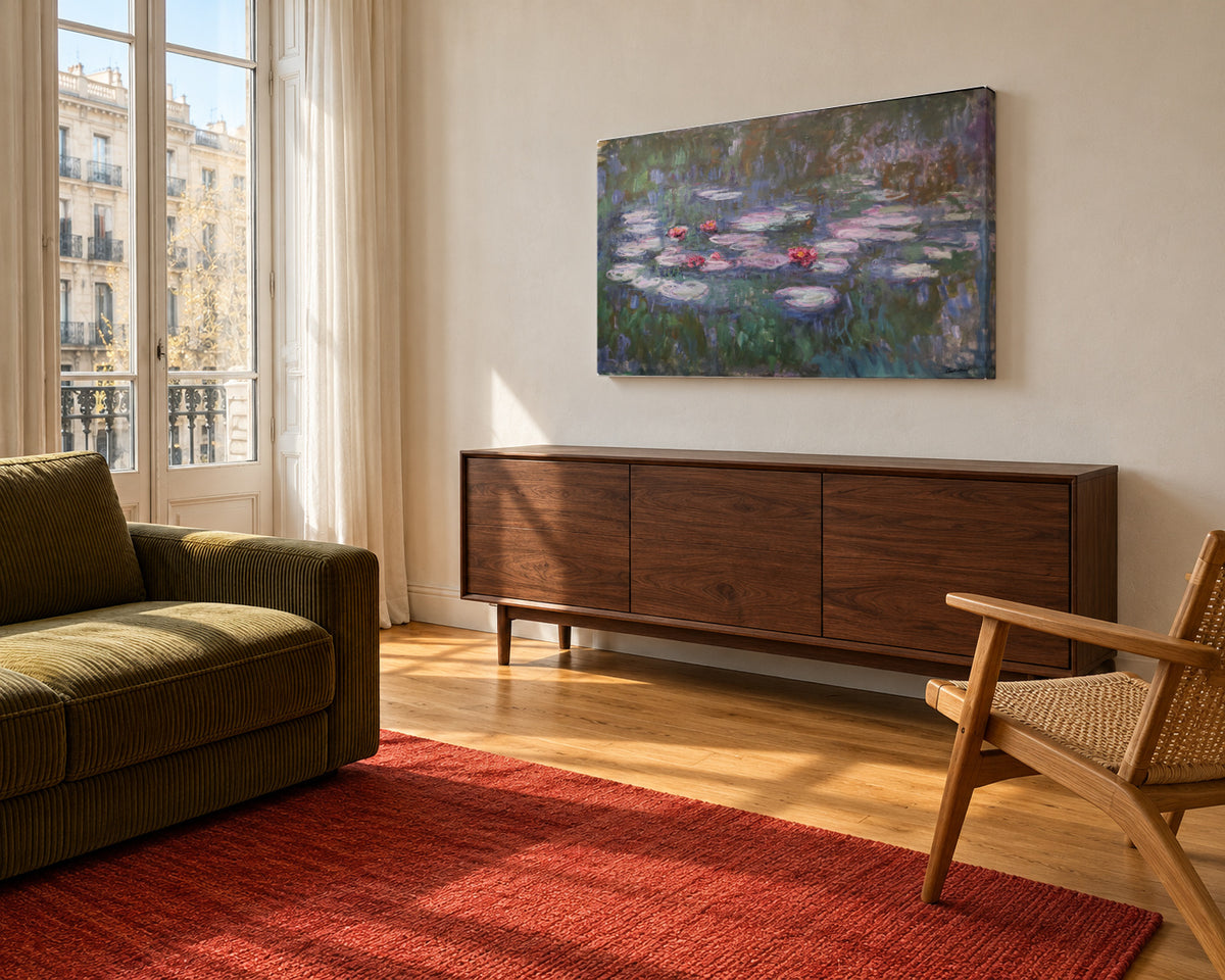 Water lilies - Claude Monet - Unframed canvas in an interior