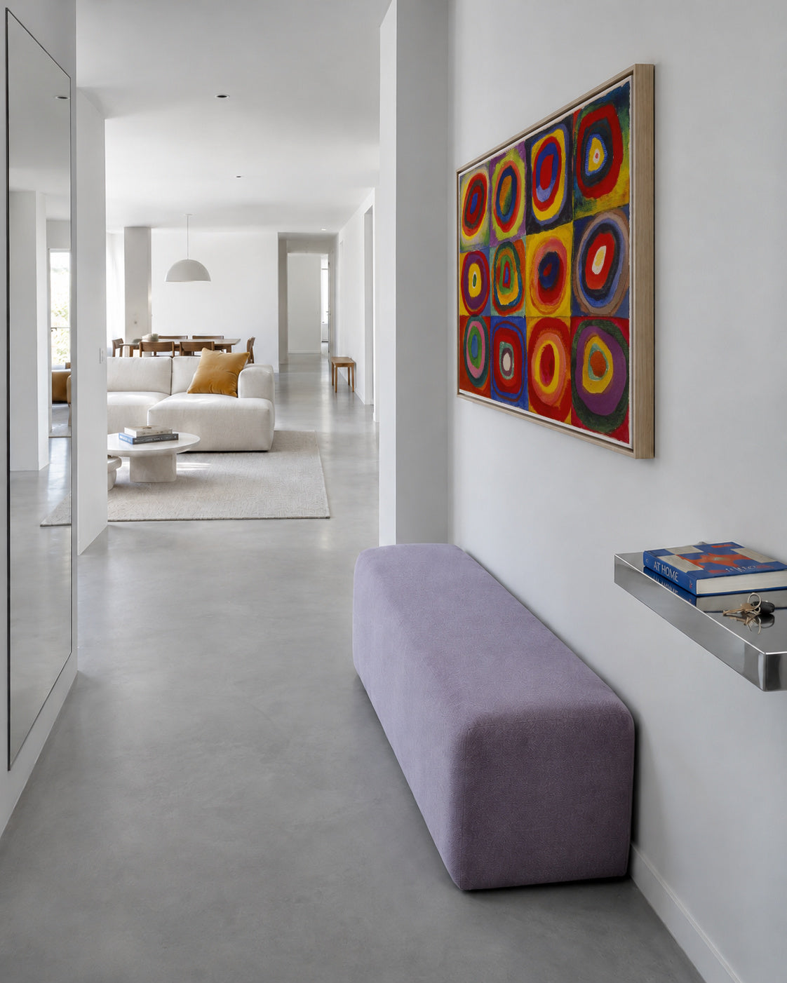 Colour Study - Squares and Concentric Rings - Vasili Kandinsky - Framed canvas in an interior
