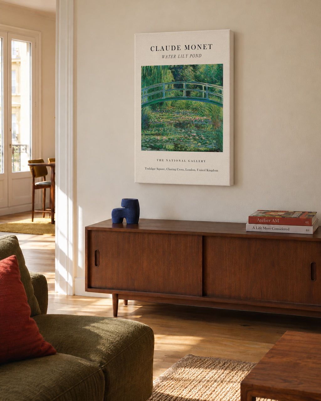 Water Lily Pond Exhibition - Claude Monet - Unframed canvas in an interior