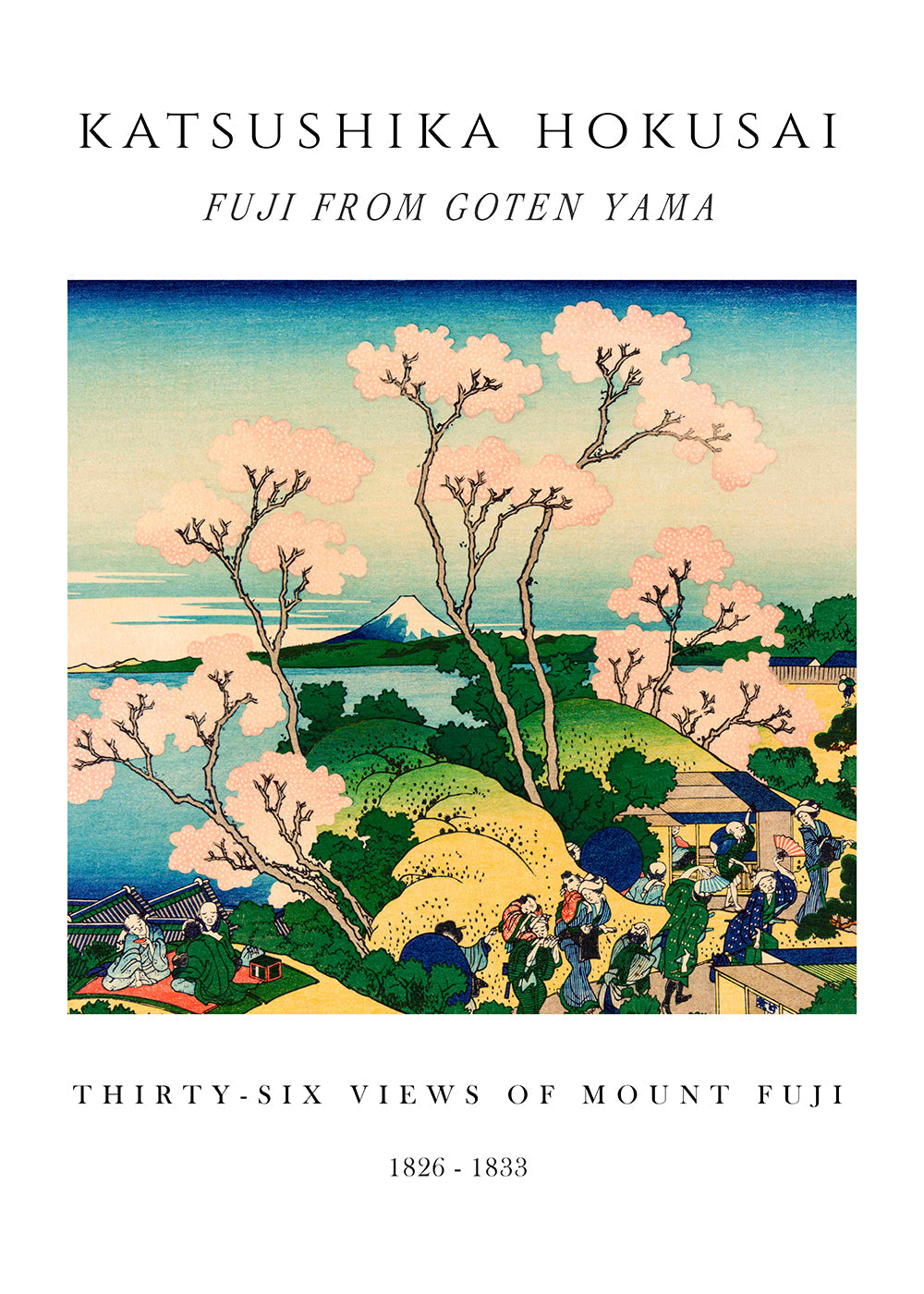 Fuji from Goten Yama Exhibition White - Katsushika Hokusai