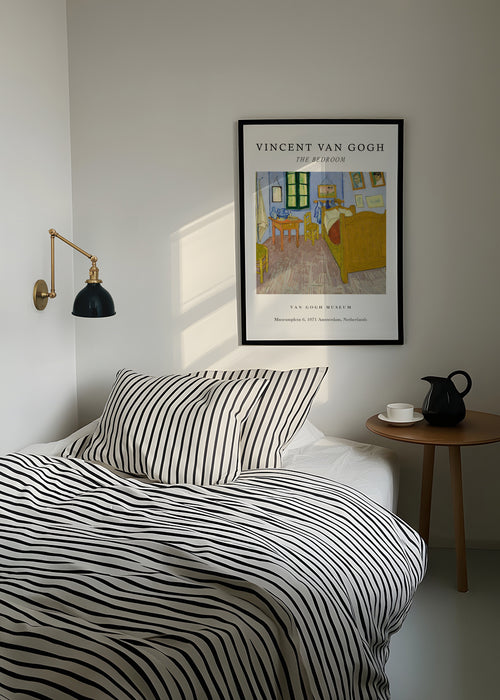 Van Gogh's Bedroom in Arles Exhibition White - Van Gogh - Framed poster in an interior
