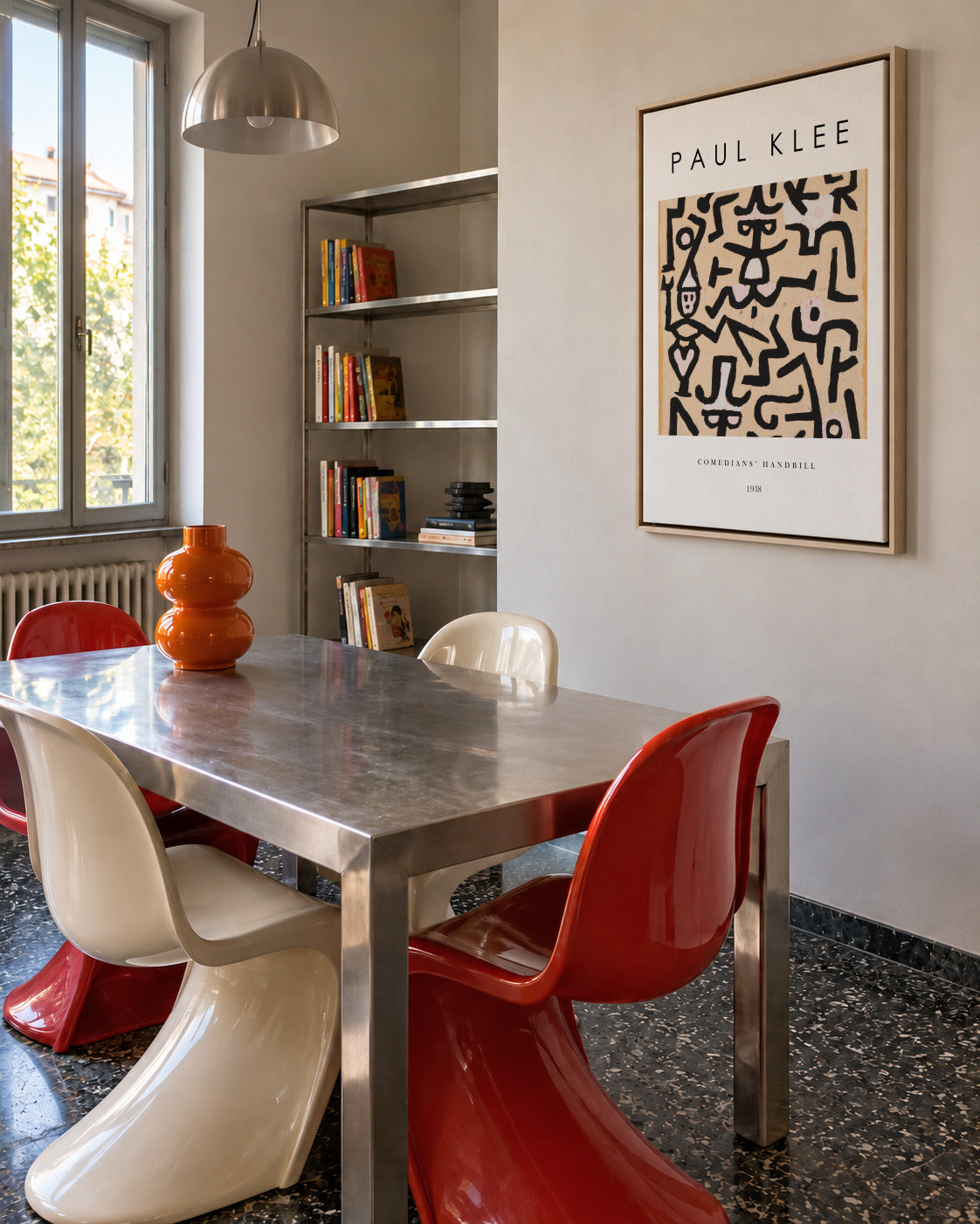 Comedians' Handbill Exhibition White - Paul Klee - Framed canvas in an interior