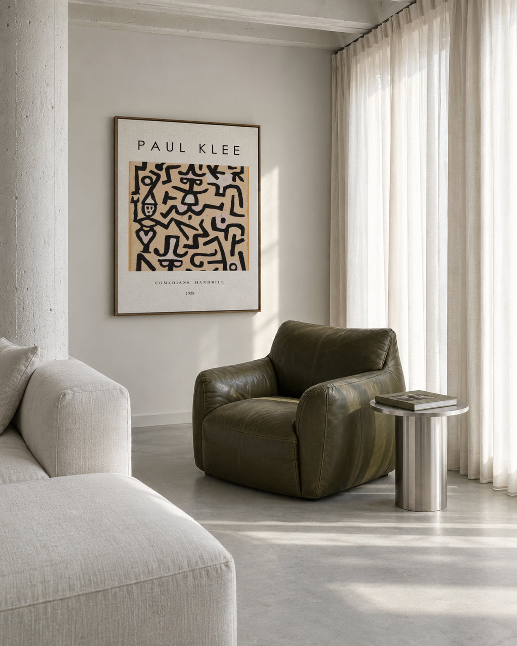 Comedians' Handbill Exhibition White - Paul Klee - Framed canvas in an interior