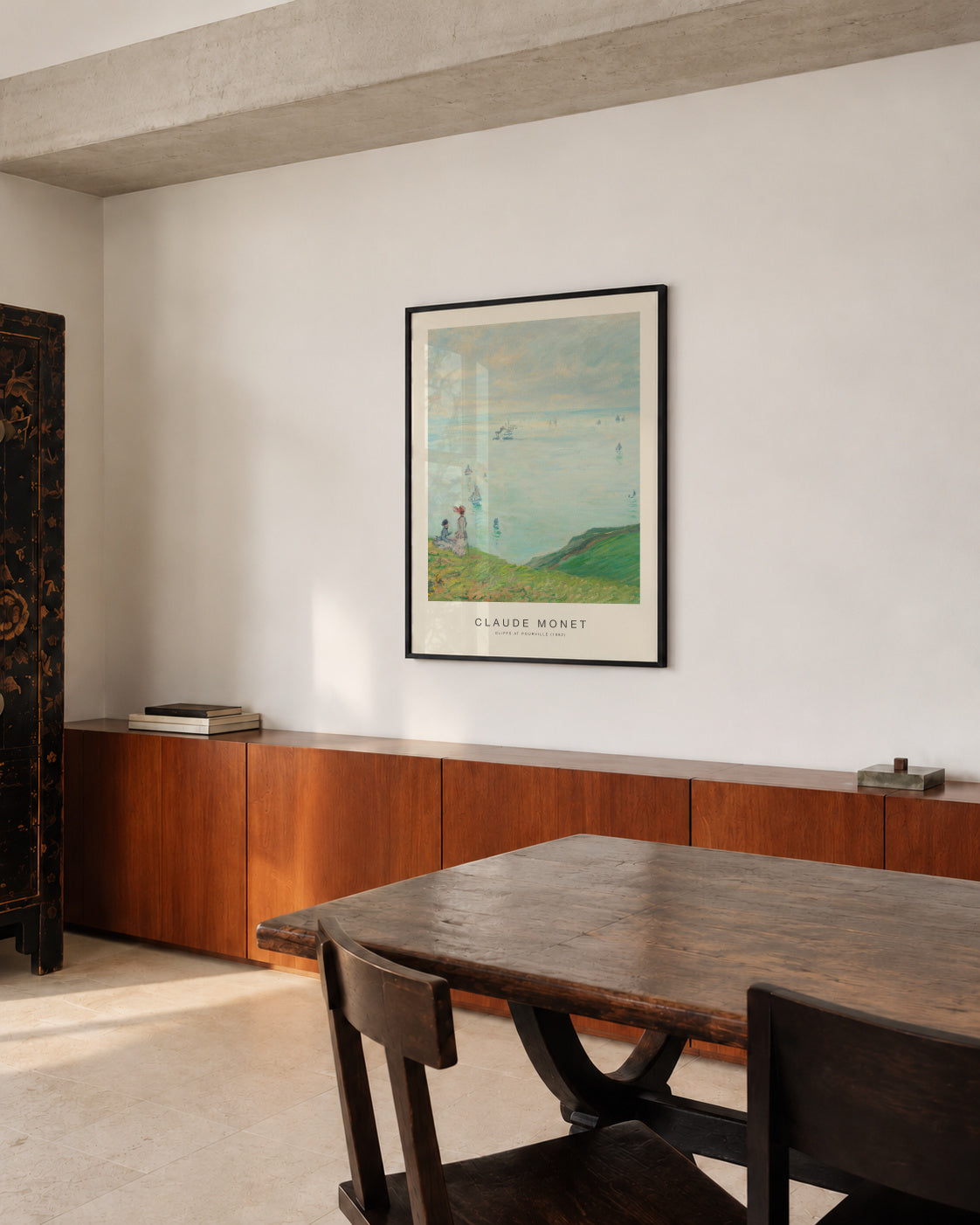Cliffs at Pourville (Special Edition) - Claude Monet - Framed poster in an interior