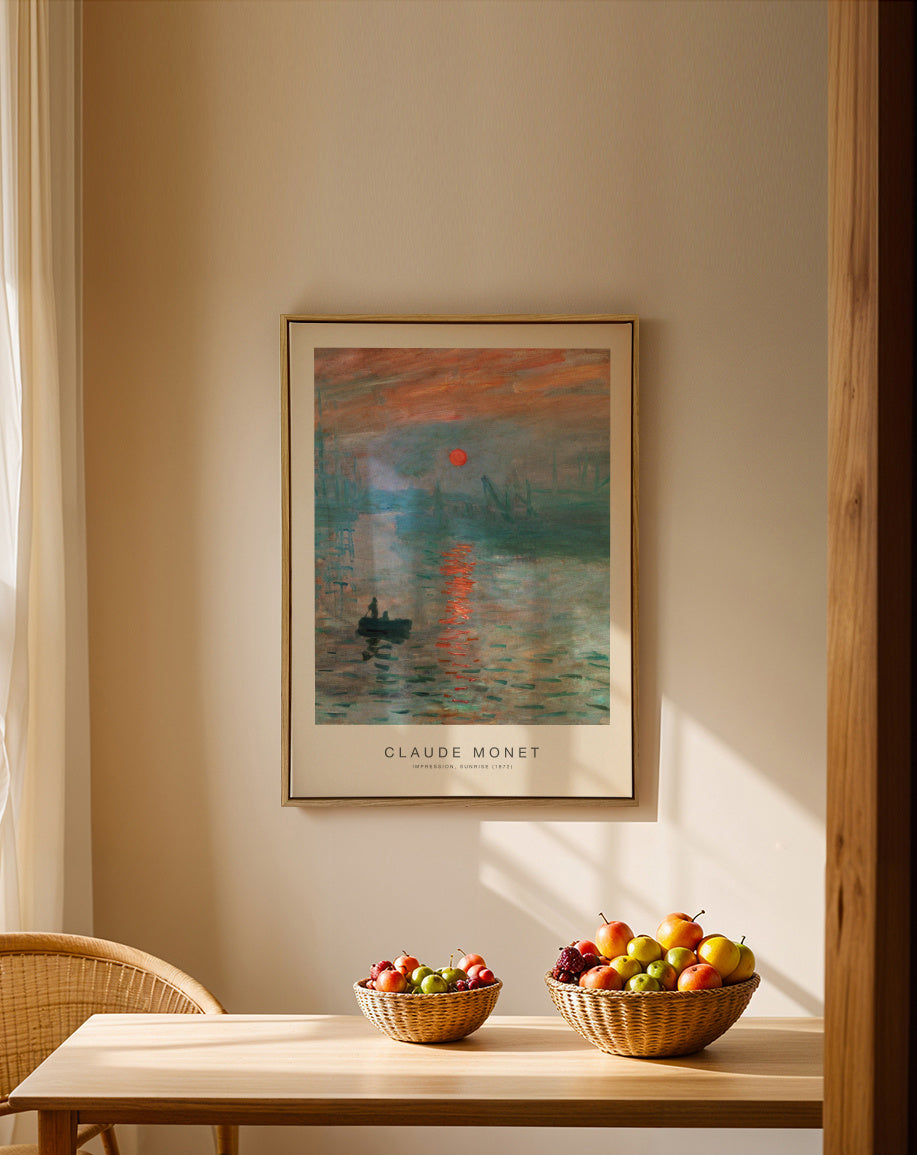 Impression, Sunrise (Special Edition) - Claude Monet - Framed canvas in an interior