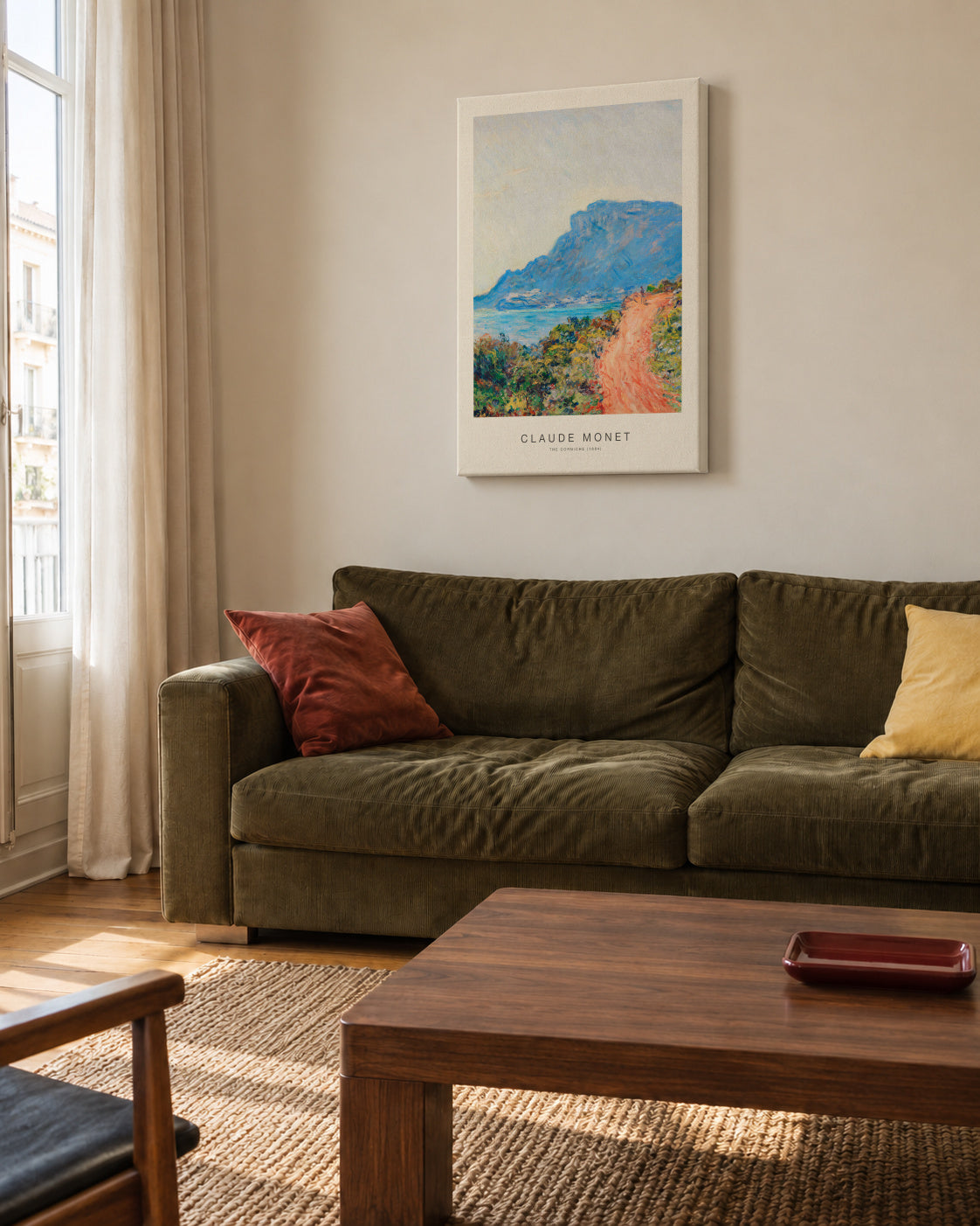 The Corniche (Special Edition) - Claude Monet - Unframed canvas in an interior