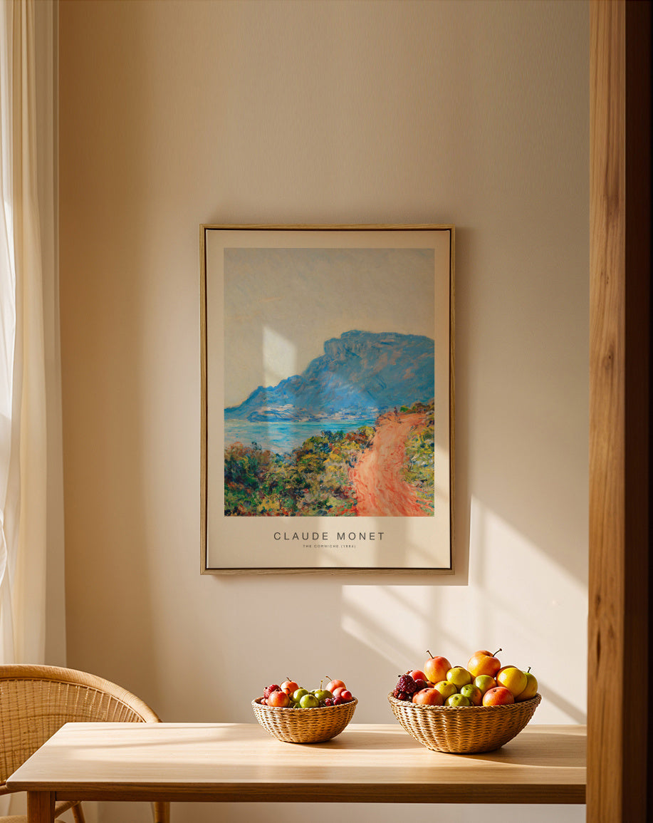 The Corniche (Special Edition) - Claude Monet - Framed canvas in an interior