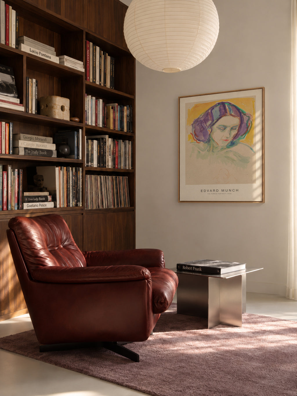 The Purple Portrait (Special Edition) - Edvard Munch - Framed canvas in an interior