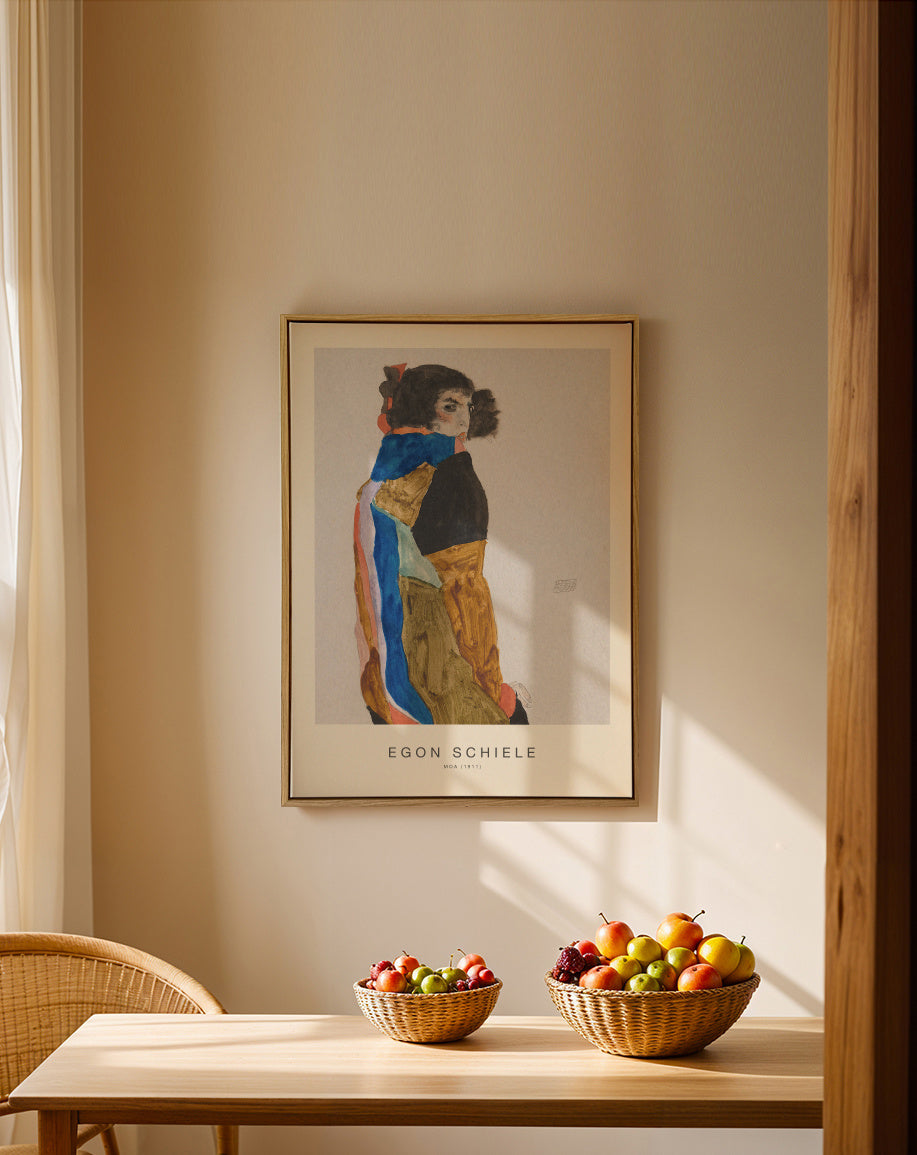 Moa (Special Edition) - Egon Schiele - Framed canvas in an interior