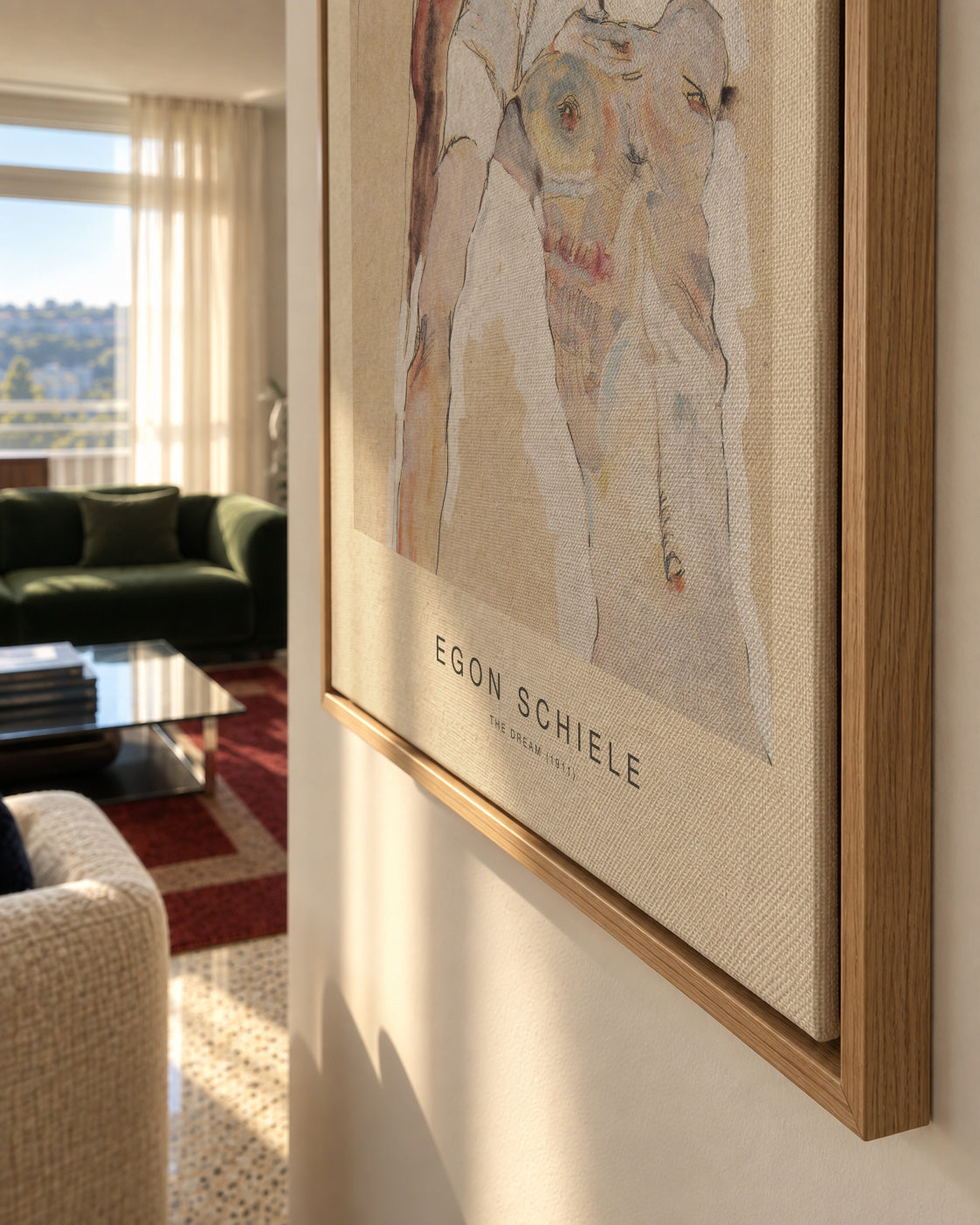 The Dream (Special Edition) - Egon Schiele - Framed canvas detail
