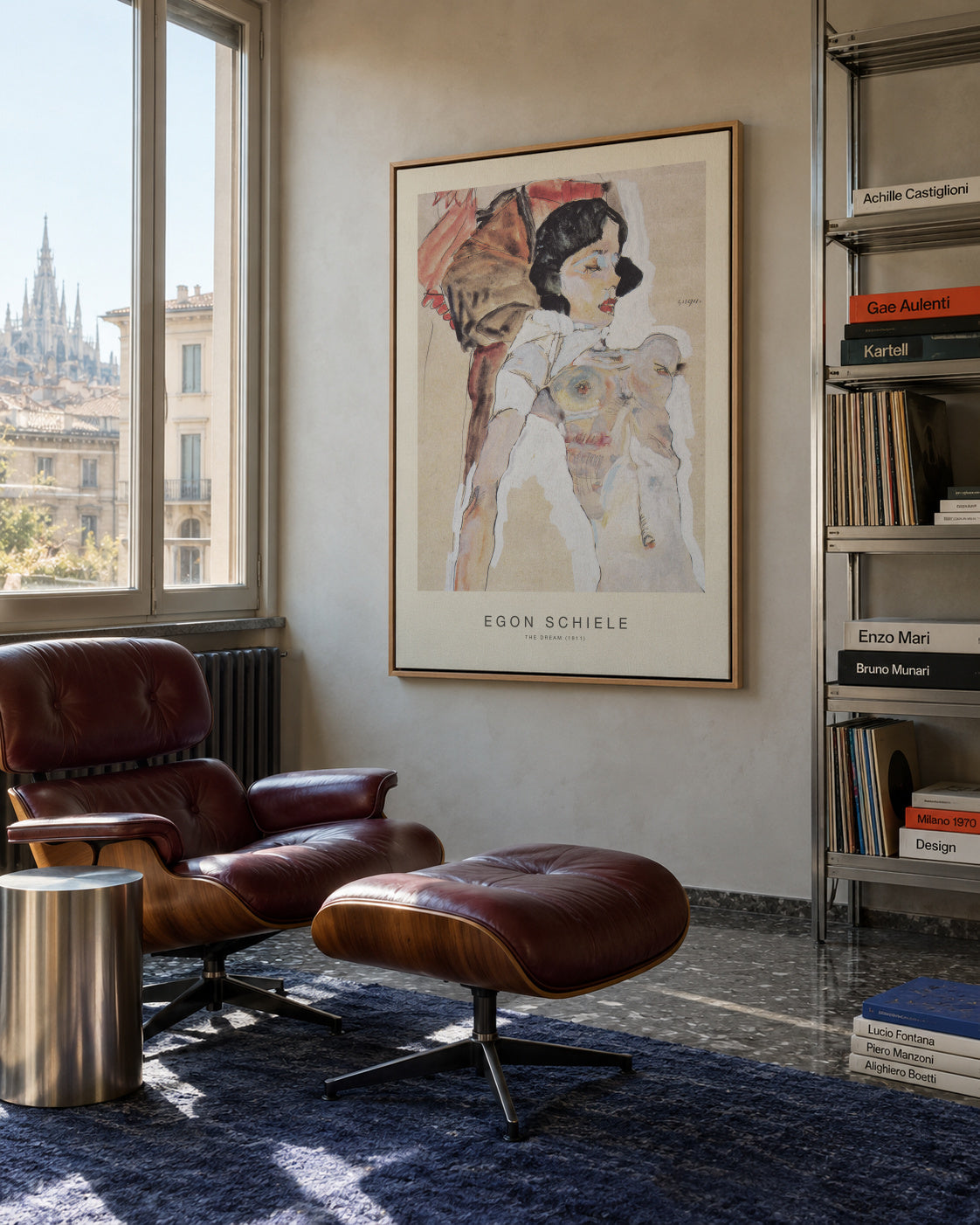 The Dream (Special Edition) - Egon Schiele - Framed canvas in an interior