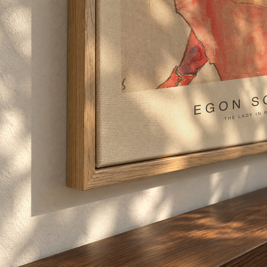 The Lady in Red (Special Edition) - Egon Schiele - Framed canvas detail