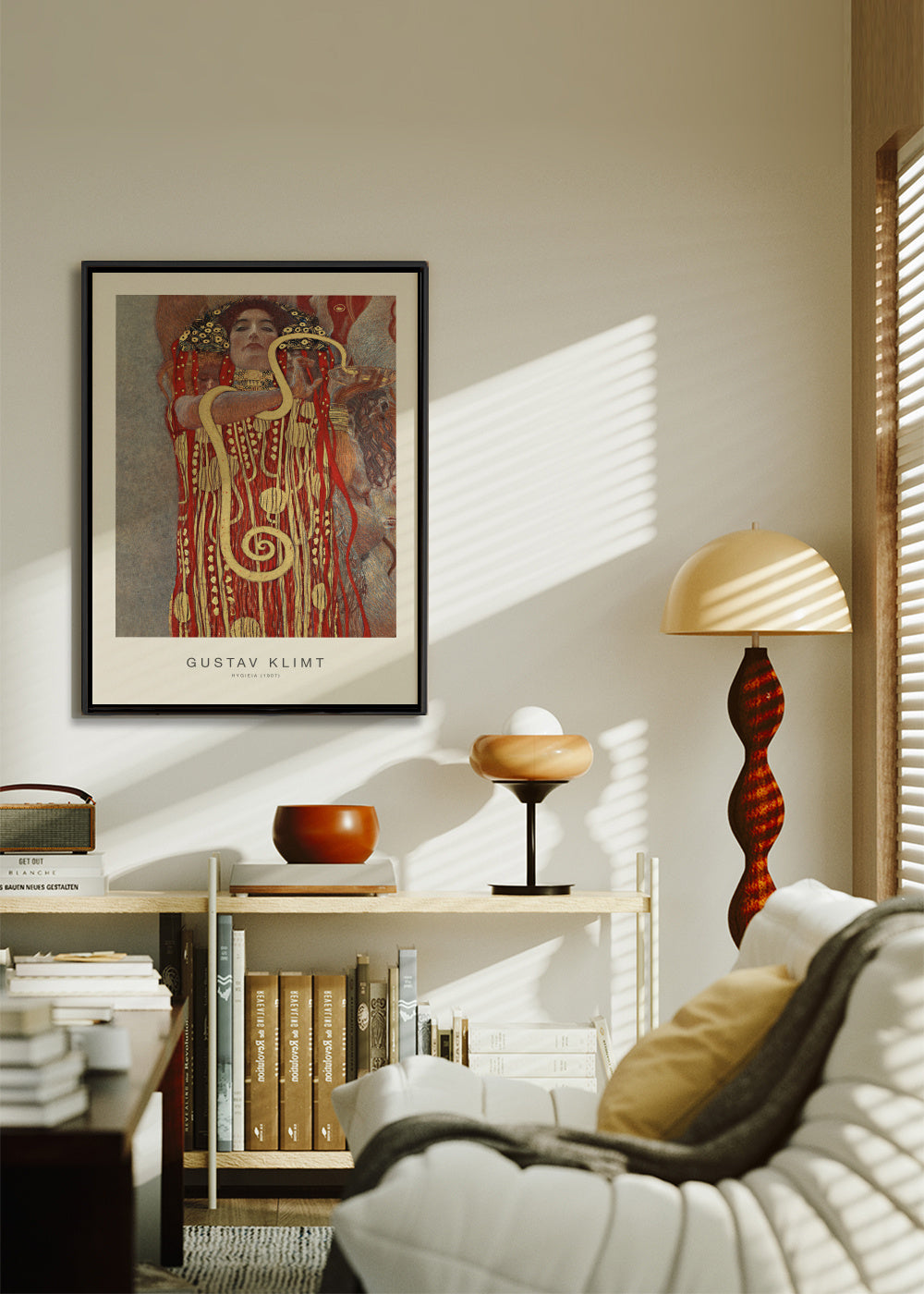 Hygieia (Special Edition) - Gustav Klimt - Framed canvas in an interior