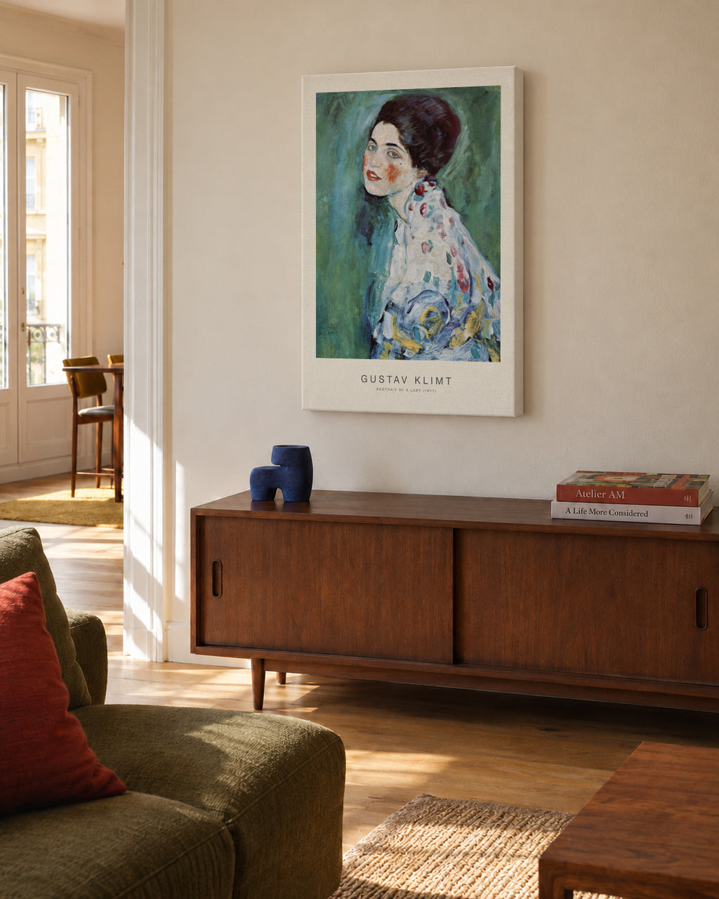 Portrait of a Lady (Special Edition) - Gustav Klimt - Unframed canvas in an interior