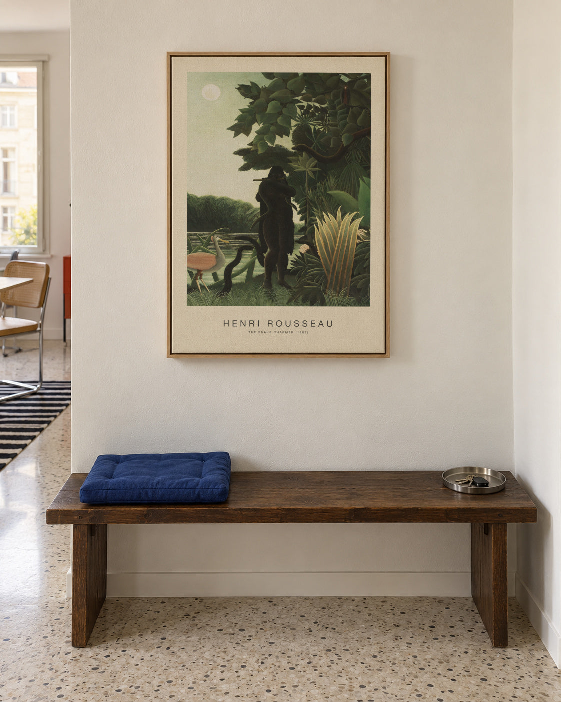The Snake Charmer (Special Edition) - Henri Rousseau - Framed canvas in an interior