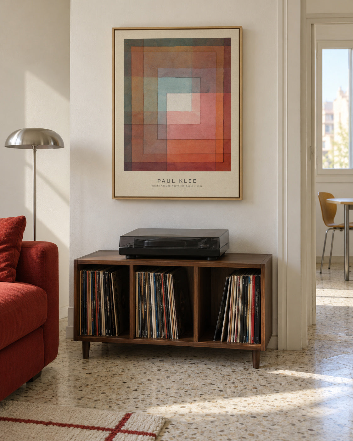 White Framed Polyphonically (Special Edition) - Paul Klee - Framed canvas in an interior
