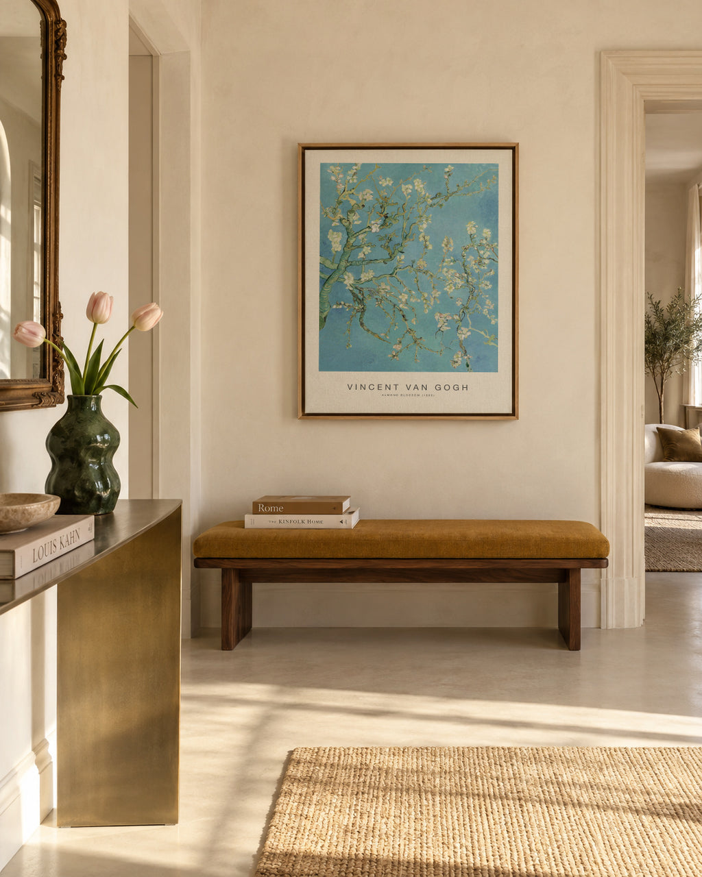 Almond Blossom (Special Edition) - Vincent van Gogh - Framed canvas in an interior