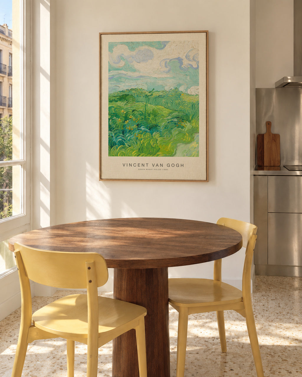 Green Wheat Fields (Special Edition) - Vincent van Gogh - Framed canvas in an interior