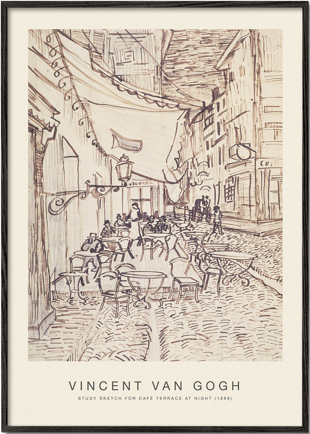 Study Sketch for Café Terrace at Night (Special Edition) - Vincent van Gogh