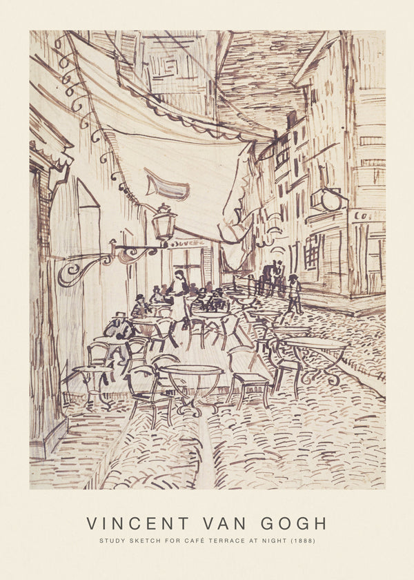 Study Sketch for Café Terrace at Night (Special Edition) - Vincent van Gogh