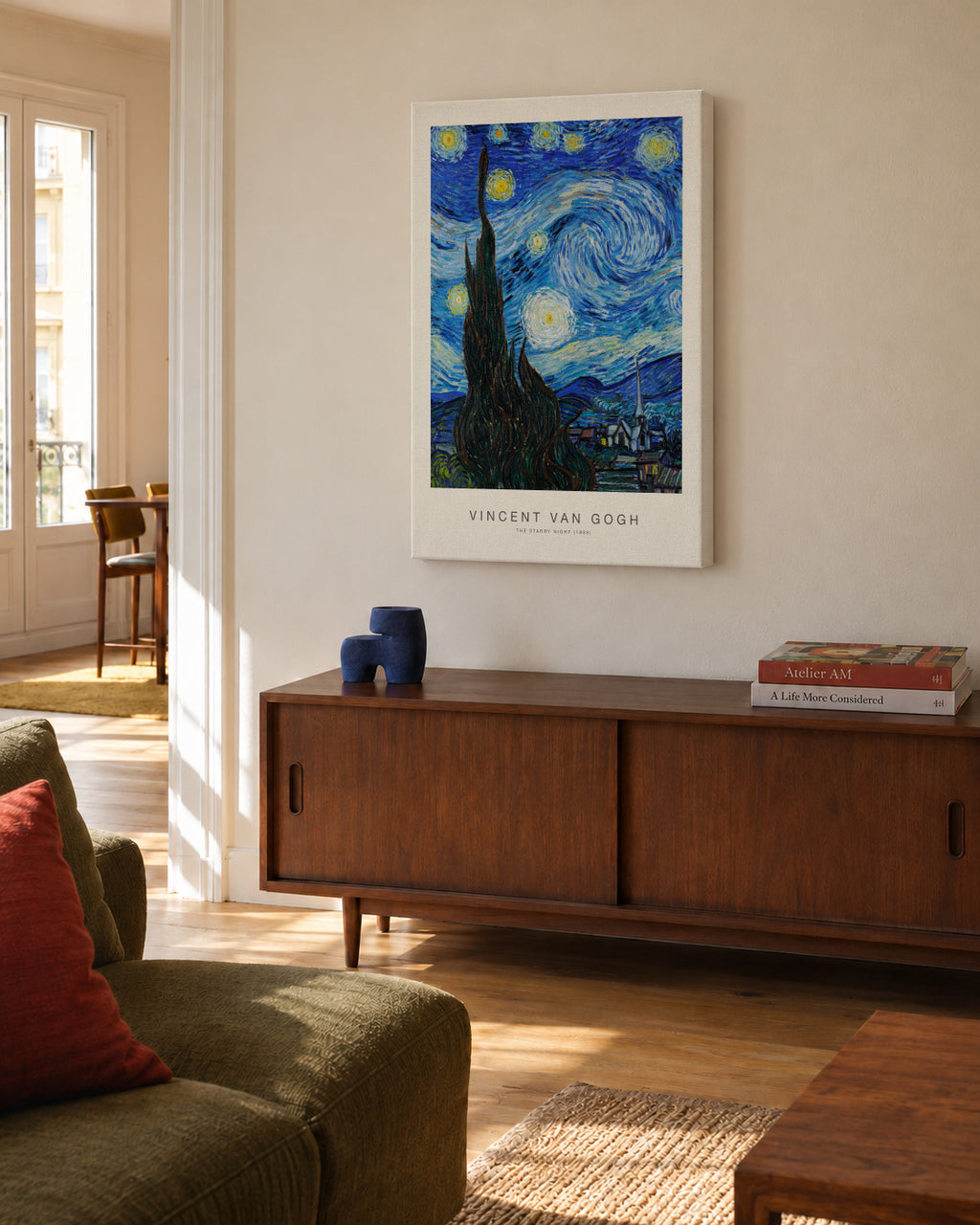 The Starry Night (Special Edition) - Vincent van Gogh - Unframed canvas in an interior
