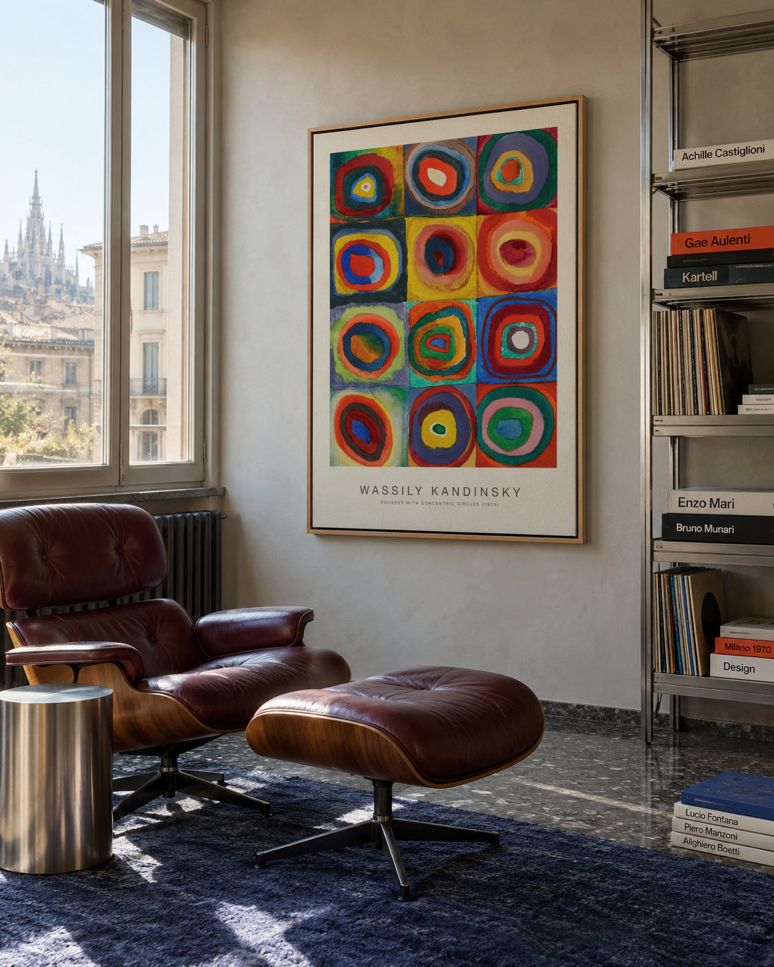 Squares with Concentric Circles (Special Edition) - Wassily Kandinsky - Framed canvas in an interior