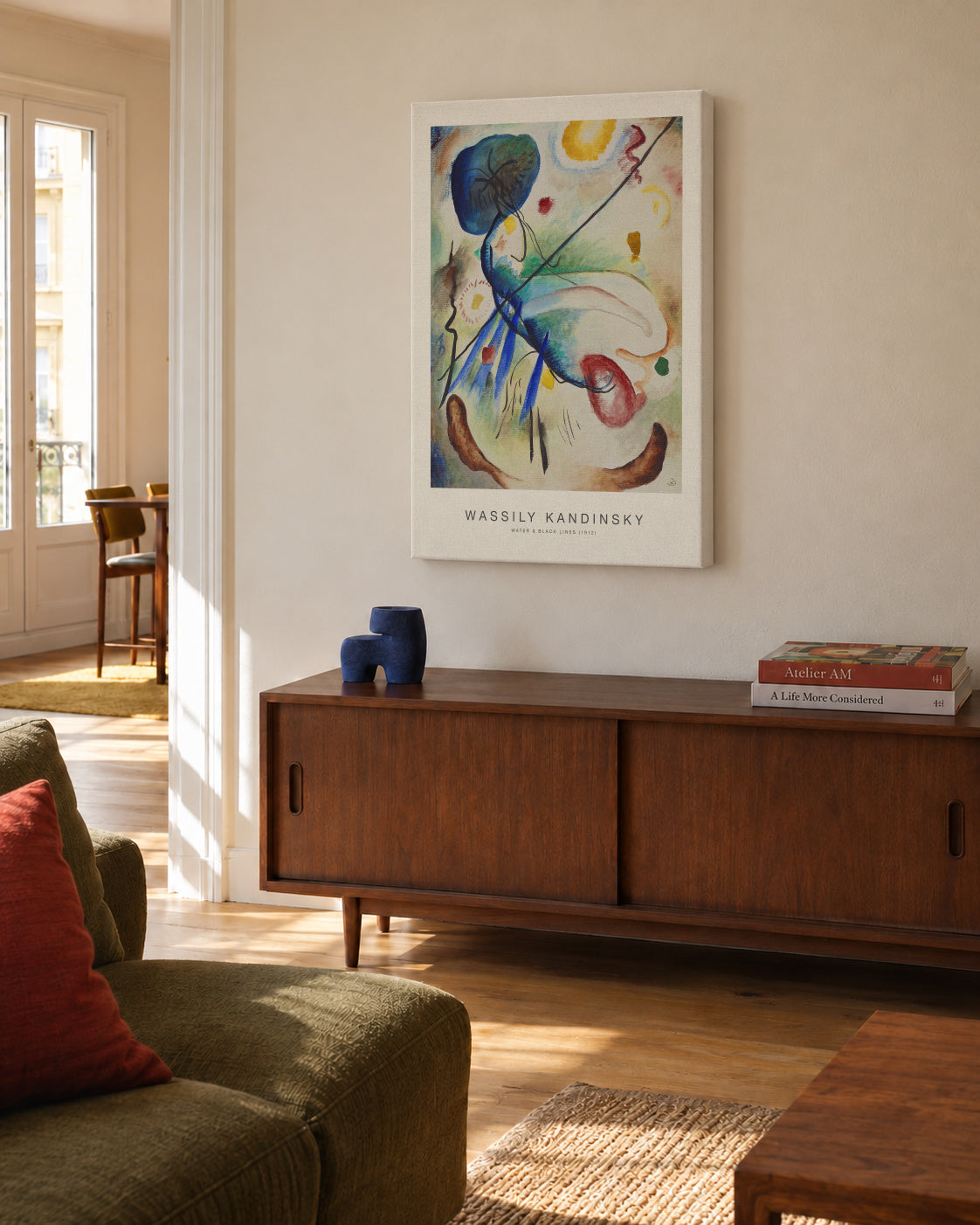 Water & Black Lines (Special Edition) - Wassily Kandinsky - Unframed canvas in an interior