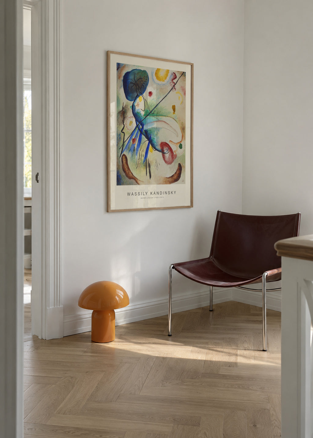 Water & Black Lines (Special Edition) - Wassily Kandinsky - Framed poster in an interior