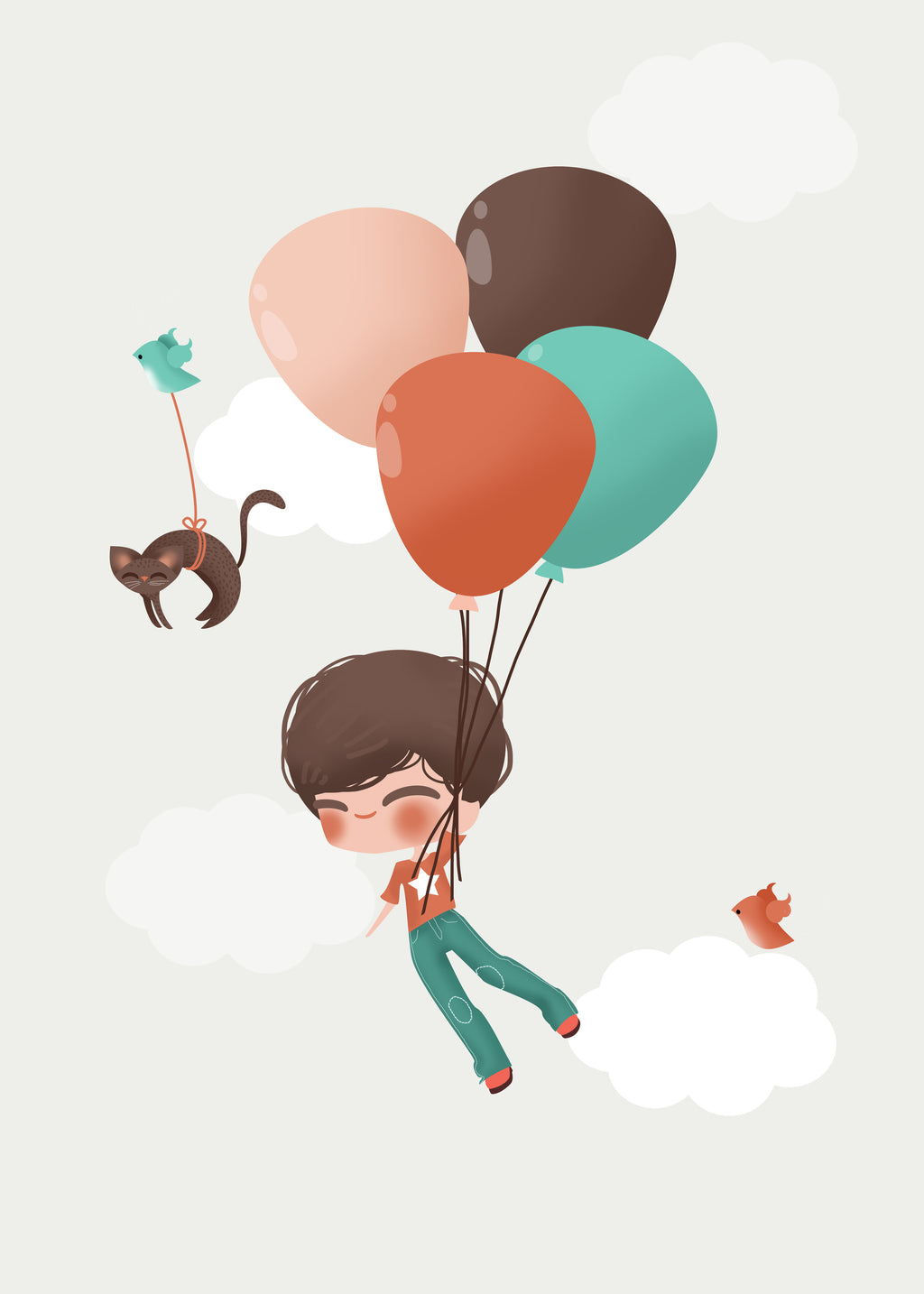 Boy into the Clouds - Unframed art print