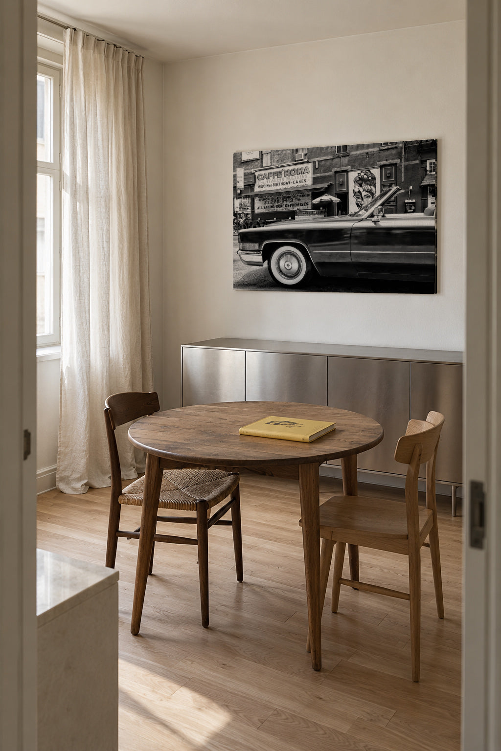 Black Manhattan - Classic Car - Unframed canvas in an interior