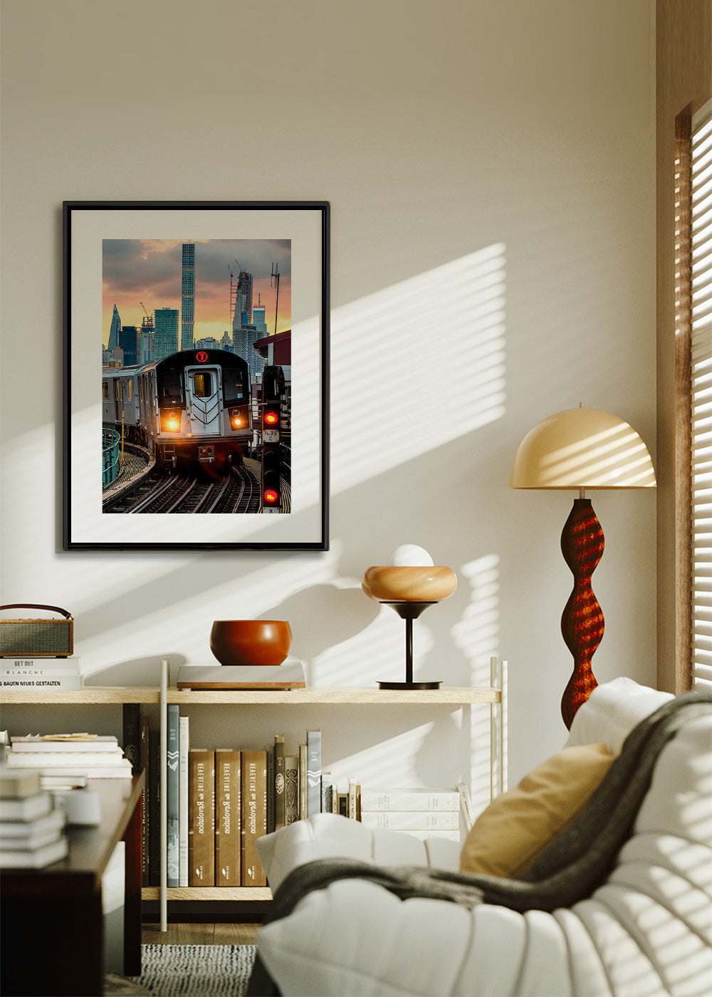 Travel poster: Subway 7 in the city sunset – Canvas1