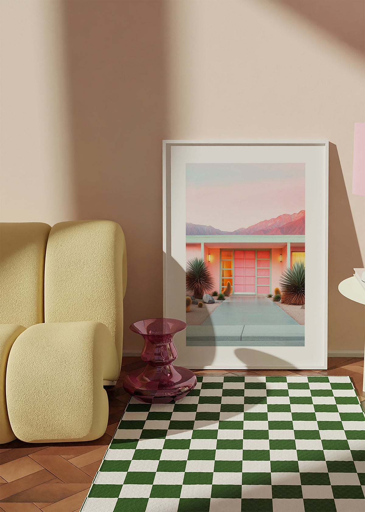 Botanical print Palm Springs pink – Product1