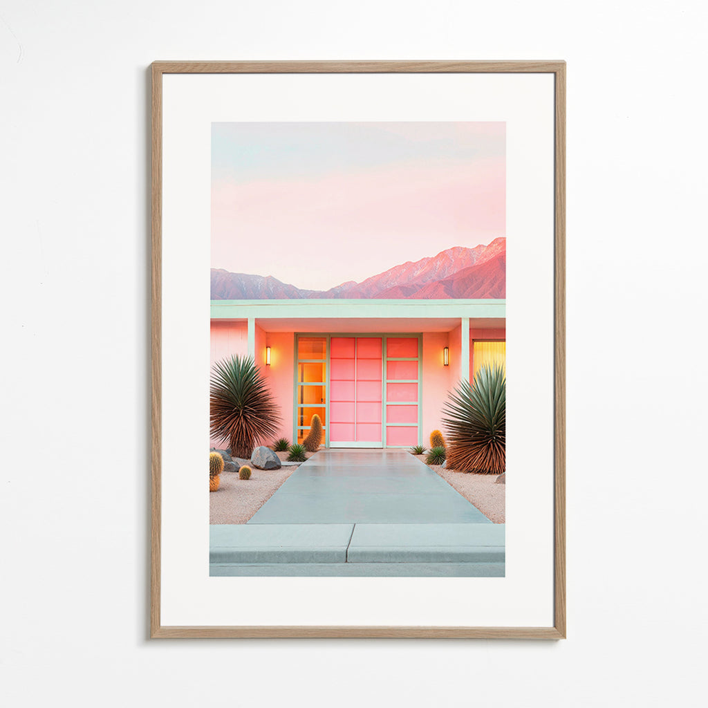 Botanical print Palm Springs pink – Oak Frame