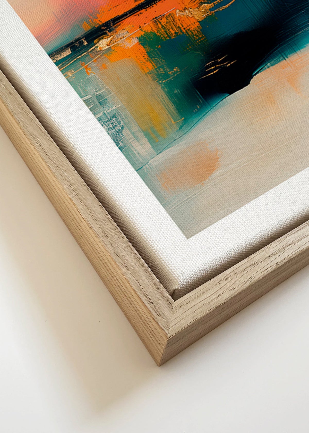 Abstract artwork with aquatic reflections – Canvas detail