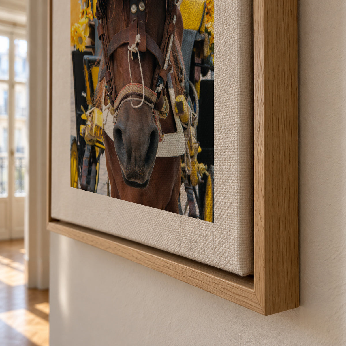 Horse Izamal Yellow City - Framed canvas detail