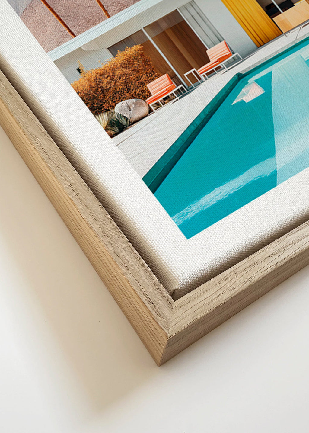 Landscape art with pool and palms – Canvas detail